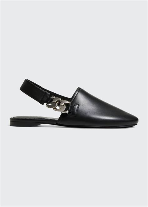 givenchy slingback flat mules|Givenchy Napa Chain Flat Slingback Mules .